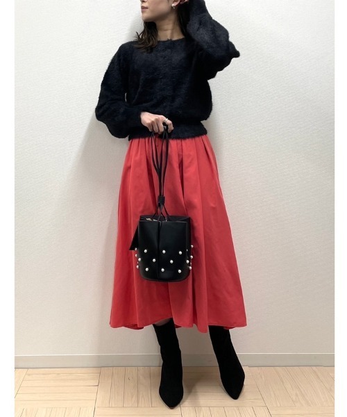 M.deux（エムドゥ）の「クルーネックシャギーカーデ（カーディガン/ボレロ・レディース・ライトグレー/ブラック/ラベンダー/オフホワイト/ベージュ・MEDIUM）」の6枚目の写真