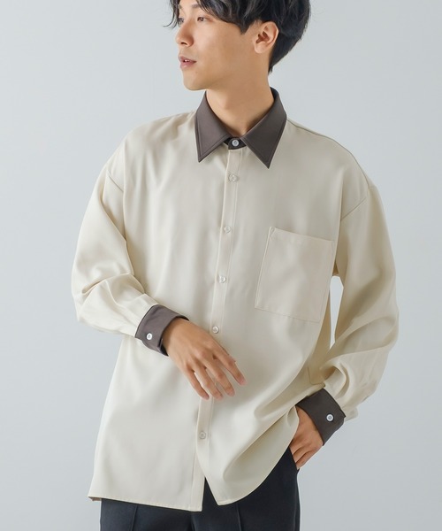 improves（インプローブス）の「【improves】とろみ素材 レギュラーカラー シャツ（シャツ/ブラウス・メンズ・ブラック系その他/ホワイト系その他/ホワイト/チャコール/ブラック/グレイッシュベージュ・MEDIUM/LARGE）」の3枚目の写真