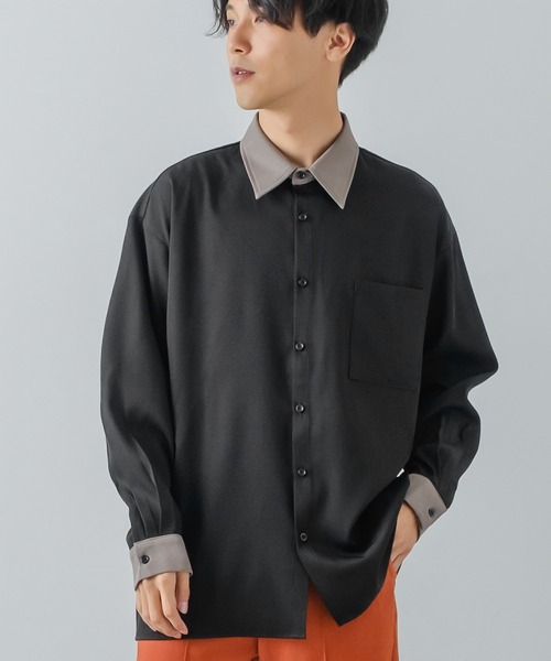 improves（インプローブス）の「【improves】とろみ素材 レギュラーカラー シャツ（シャツ/ブラウス・メンズ・ブラック系その他/ホワイト系その他/ホワイト/チャコール/ブラック/グレイッシュベージュ・MEDIUM/LARGE）」の4枚目の写真