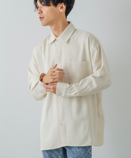 improves（インプローブス）の「【improves】とろみ素材 レギュラーカラー シャツ（シャツ/ブラウス・メンズ・ブラック系その他/ホワイト系その他/ホワイト/チャコール/ブラック/グレイッシュベージュ・MEDIUM/LARGE）」の2枚目の写真