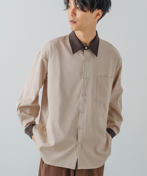 improves（インプローブス）の「【improves】とろみ素材 レギュラーカラー シャツ（シャツ/ブラウス・メンズ・ブラック系その他/ホワイト系その他/ホワイト/チャコール/ブラック/グレイッシュベージュ・MEDIUM/LARGE）」の6枚目の写真