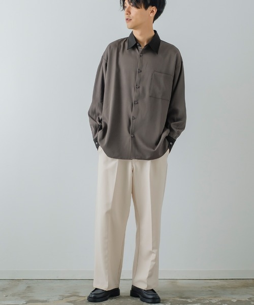 improves（インプローブス）の「【improves】とろみ素材 レギュラーカラー シャツ（シャツ/ブラウス・メンズ・ブラック系その他/ホワイト系その他/ホワイト/チャコール/ブラック/グレイッシュベージュ・MEDIUM/LARGE）」の14枚目の写真