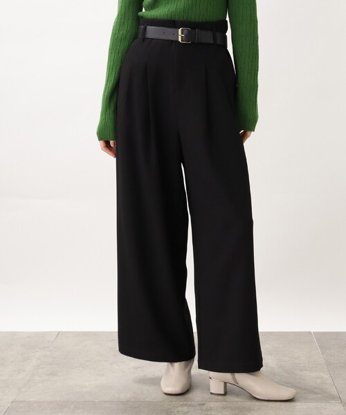 grove（グローブ）の「◆ベルト付き ハイウエストワイドパンツ（その他パンツ・レディース・ダークブラウン/アイボリー/ブラック・02/03/04/01/05）」の3枚目の写真