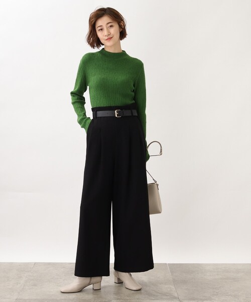 grove（グローブ）の「◆ベルト付き ハイウエストワイドパンツ（その他パンツ・レディース・ダークブラウン/アイボリー/ブラック・02/03/04/01/05）」の4枚目の写真