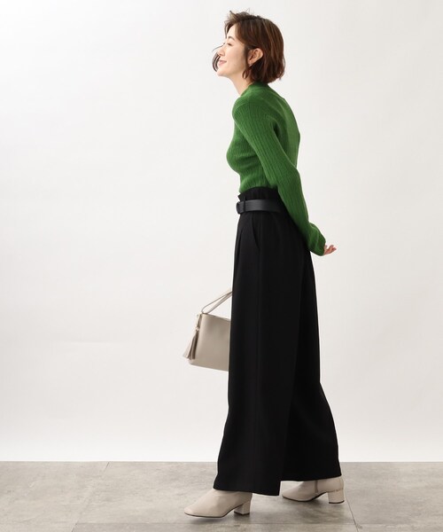 grove（グローブ）の「◆ベルト付き ハイウエストワイドパンツ（その他パンツ・レディース・ダークブラウン/アイボリー/ブラック・02/03/04/01/05）」の5枚目の写真