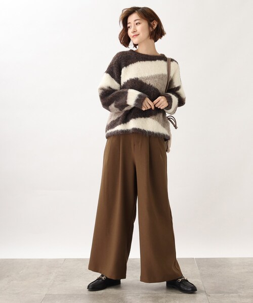 grove（グローブ）の「◆ベルト付き ハイウエストワイドパンツ（その他パンツ・レディース・ダークブラウン/アイボリー/ブラック・02/03/04/01/05）」の13枚目の写真