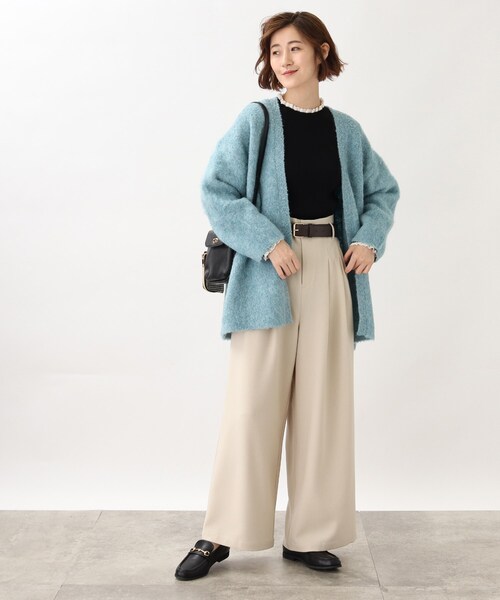 grove（グローブ）の「◆ベルト付き ハイウエストワイドパンツ（その他パンツ・レディース・ダークブラウン/アイボリー/ブラック・02/03/04/01/05）」の15枚目の写真