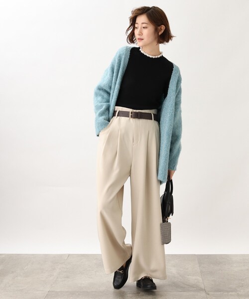 grove（グローブ）の「◆ベルト付き ハイウエストワイドパンツ（その他パンツ・レディース・ダークブラウン/アイボリー/ブラック・02/03/04/01/05）」の18枚目の写真