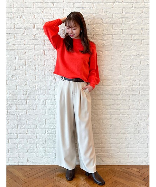 grove（グローブ）の「◆ベルト付き ハイウエストワイドパンツ（その他パンツ・レディース・ダークブラウン/アイボリー/ブラック・02/03/04/01/05）」の22枚目の写真