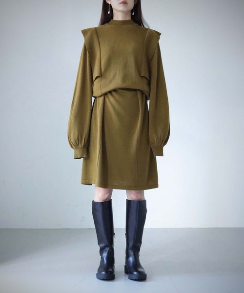 cheriella（シェリエラ）の「【cheriella】【WEB限定】ベルト付きマルチ丈肩パーツデザインワンピース/着丈調整自由（ワンピース・レディース・モカ/ブラック/カーキ・M）」の13枚目の写真