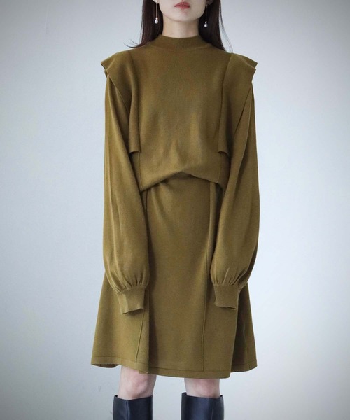 cheriella（シェリエラ）の「【cheriella】【WEB限定】ベルト付きマルチ丈肩パーツデザインワンピース/着丈調整自由（ワンピース・レディース・モカ/ブラック/カーキ・M）」の22枚目の写真