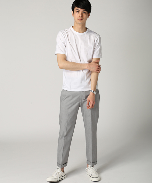 EDIFICE（エディフィス）の「◇40/2シルケットリンクス クルーネックショートスリーブ（Tシャツ/カットソー・メンズ・ブラック/チャコールグレー/ホワイト・46/44/48）」の10枚目の写真