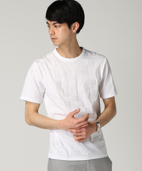 EDIFICE（エディフィス）の「◇40/2シルケットリンクス クルーネックショートスリーブ（Tシャツ/カットソー・メンズ・ブラック/チャコールグレー/ホワイト・46/44/48）」の4枚目の写真