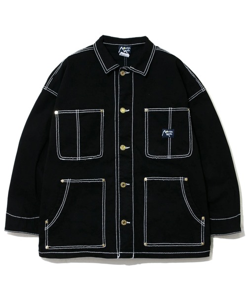 Mountain Mania(マウンテンマニア)の「Mountain Mania/マウンテンマニア OSTITCH SHIRTS JACKET(ブルゾン・メンズ・ブラック/インディゴブルー/キャメル・MEDIUM/LARGE/X-LARGE)」の2枚目の写真