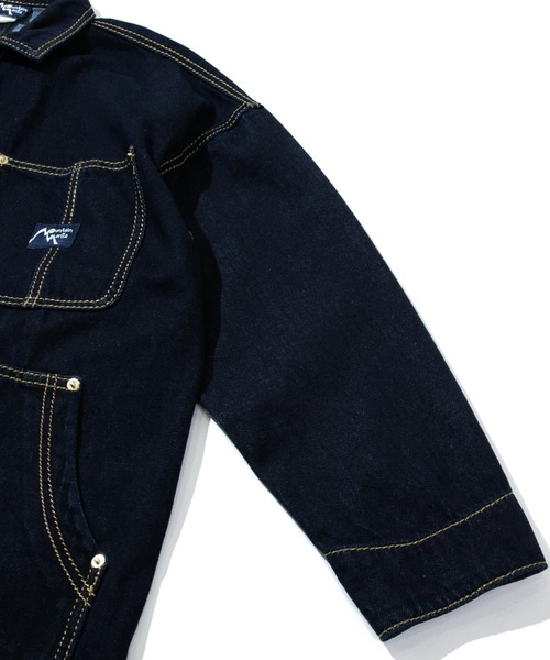 Mountain Mania(マウンテンマニア)の「Mountain Mania/マウンテンマニア OSTITCH SHIRTS JACKET(ブルゾン・メンズ・ブラック/インディゴブルー/キャメル・MEDIUM/LARGE/X-LARGE)」の7枚目の写真