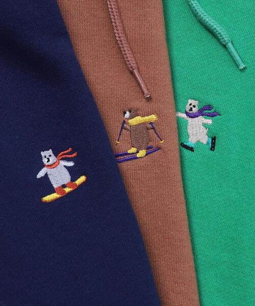 coen（コーエン）の「ワンポイント刺繍ウィンターベア裏起毛パーカー(WEB限定カラー)（パーカー・メンズ・ホワイト/ケリーグリーン/ネイビー/モカ/ブラック/ベージュ・S/L/XL/M）」の6枚目の写真