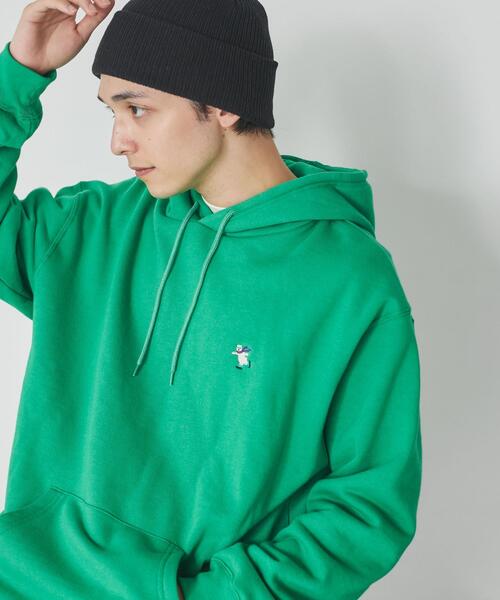 coen（コーエン）の「ワンポイント刺繍ウィンターベア裏起毛パーカー(WEB限定カラー)（パーカー・メンズ・ホワイト/ケリーグリーン/ネイビー/モカ/ブラック/ベージュ・S/L/XL/M）」の5枚目の写真