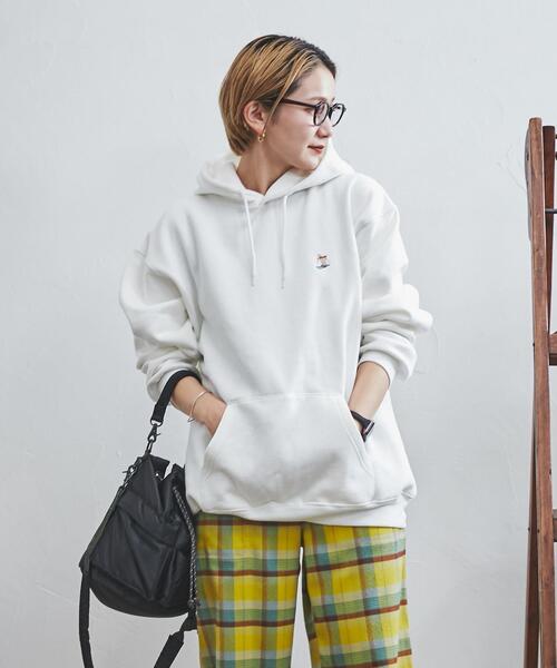 coen（コーエン）の「ワンポイント刺繍ウィンターベア裏起毛パーカー(WEB限定カラー)（パーカー・メンズ・ホワイト/ケリーグリーン/ネイビー/モカ/ブラック/ベージュ・S/L/XL/M）」の8枚目の写真