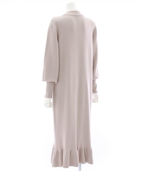 clear（クリア）の「裾フレアニットワンピース（ワンピース・レディース・グレイッシュベージュ/アイボリー/ブラック・F）」の6枚目の写真