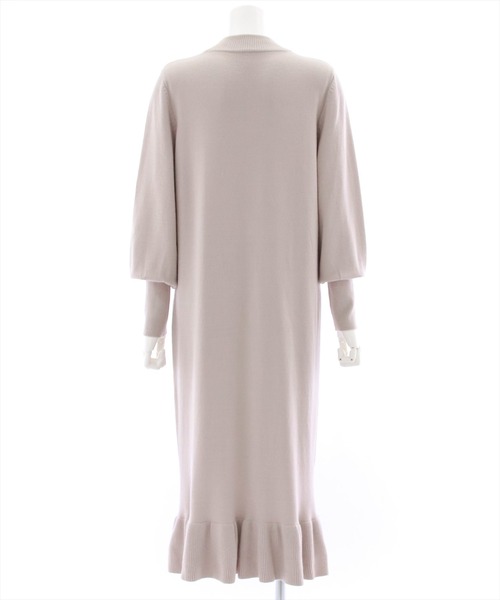 clear（クリア）の「裾フレアニットワンピース（ワンピース・レディース・グレイッシュベージュ/アイボリー/ブラック・F）」の7枚目の写真