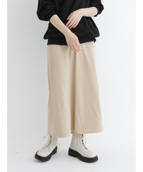 Samansa Mos2 blue(サマンサモスモスブルー)の「スエードタッチスカート(スカート・レディース・ブラック/ベージュ/ブラウン・フリ-)」の7枚目の写真