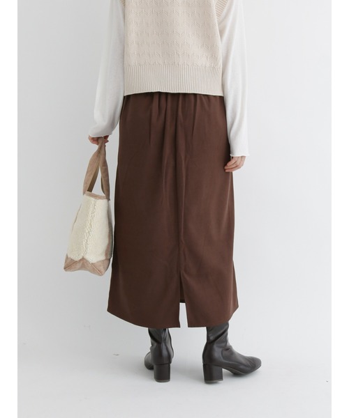 Samansa Mos2 blue(サマンサモスモスブルー)の「スエードタッチスカート(スカート・レディース・ブラック/ベージュ/ブラウン・フリ-)」の18枚目の写真