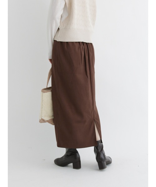 Samansa Mos2 blue(サマンサモスモスブルー)の「スエードタッチスカート(スカート・レディース・ブラック/ベージュ/ブラウン・フリ-)」の19枚目の写真