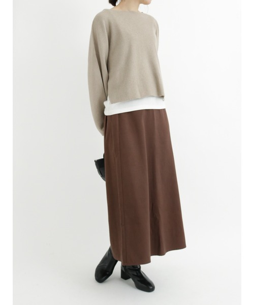 Samansa Mos2 blue(サマンサモスモスブルー)の「スエードタッチスカート(スカート・レディース・ブラック/ベージュ/ブラウン・フリ-)」の14枚目の写真