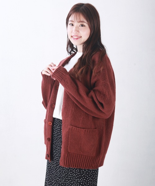 WESTSEA(ウエストシー)の「モヘヤタッチ起毛 ルーズサイズニットカーディガン(カーディガン/ボレロ・メンズ・ベージュ/ブラウン/ブルー・M/L/LL)」の12枚目の写真