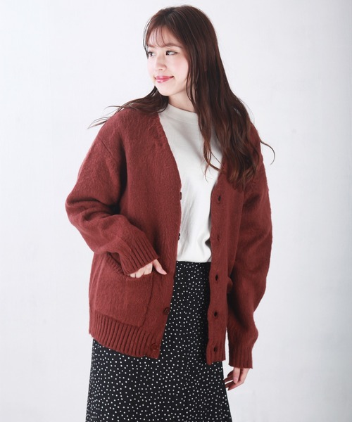 WESTSEA(ウエストシー)の「モヘヤタッチ起毛 ルーズサイズニットカーディガン(カーディガン/ボレロ・メンズ・ベージュ/ブラウン/ブルー・M/L/LL)」の4枚目の写真