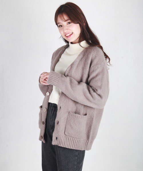 WESTSEA(ウエストシー)の「モヘヤタッチ起毛 ルーズサイズニットカーディガン(カーディガン/ボレロ・メンズ・ベージュ/ブラウン/ブルー・M/L/LL)」の9枚目の写真