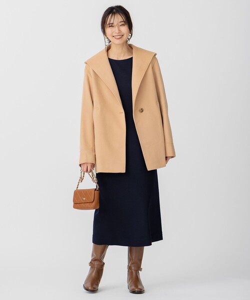 【CLASSY.1月号掲載】 23区 S ウールカシミヤビーバーコート　フード付 セール】【CLASSY.1月号掲載】ウールカシミヤビーバー フード付き