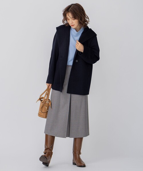 セール】【CLASSY.1月号掲載】ウールカシミヤビーバー フード付き