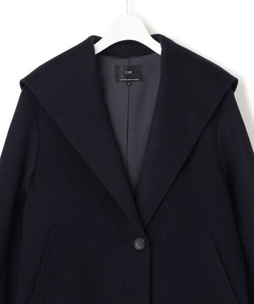 セール】【CLASSY.1月号掲載】ウールカシミヤビーバー フード付き