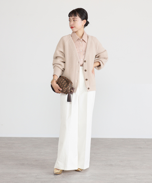 ヴェルメイユパーイエナ 新品　vintageサテンワイドパンツ ヴィンテージサテン ストレッチパンツ（その他パンツ）｜VERMEIL