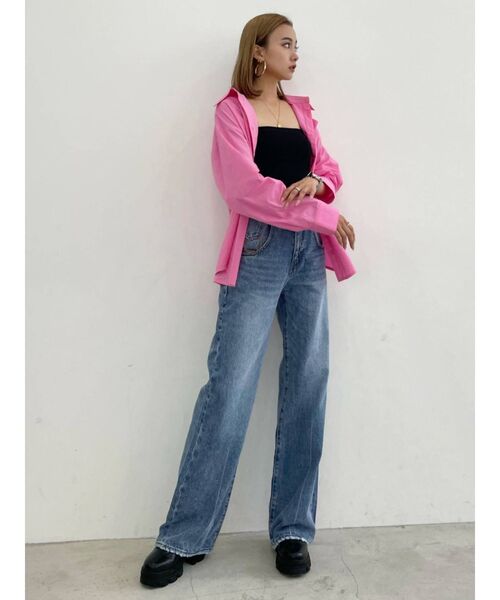 EMODA（エモダ）の「スプリングカラーシャツ（シャツ/ブラウス・レディース・ブルー/ホワイト/グリーン/ピンク・FREE）」の11枚目の写真