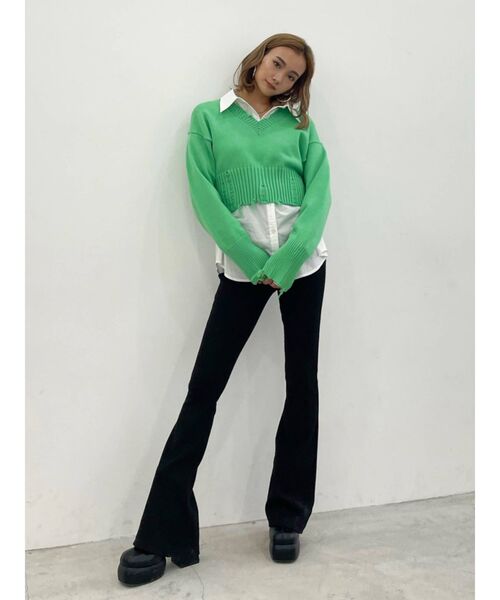 EMODA（エモダ）の「スプリングカラーシャツ（シャツ/ブラウス・レディース・ブルー/ホワイト/グリーン/ピンク・FREE）」の12枚目の写真