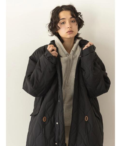 koe（コエ）の「ポリシレー中綿キルトフィッシュテールコート（その他アウター・レディース・オリーブ/ブラック・L/M）」の10枚目の写真