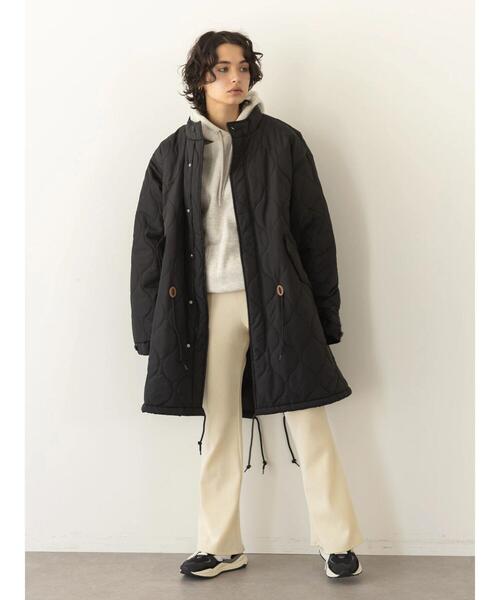 koe（コエ）の「ポリシレー中綿キルトフィッシュテールコート（その他アウター・レディース・オリーブ/ブラック・L/M）」の12枚目の写真