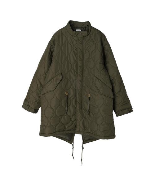 koe（コエ）の「ポリシレー中綿キルトフィッシュテールコート（その他アウター・レディース・オリーブ/ブラック・L/M）」の17枚目の写真