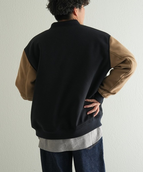 CIAOPANIC TYPY（チャオパニックティピー）の「□オーバーサイズウールライクスタジャン（スタジャン・メンズ・グリーン/ネイビー/ライトグレー・L/M）」の6枚目の写真