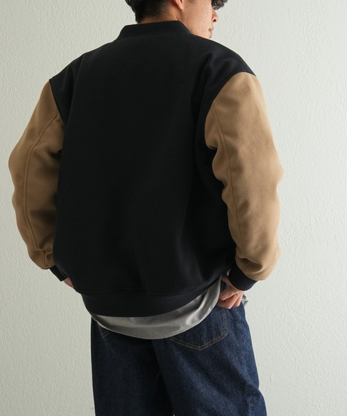 CIAOPANIC TYPY（チャオパニックティピー）の「□オーバーサイズウールライクスタジャン（スタジャン・メンズ・グリーン/ネイビー/ライトグレー・L/M）」の7枚目の写真