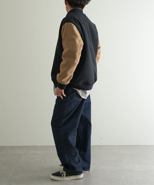 CIAOPANIC TYPY（チャオパニックティピー）の「□オーバーサイズウールライクスタジャン（スタジャン・メンズ・グリーン/ネイビー/ライトグレー・L/M）」の12枚目の写真