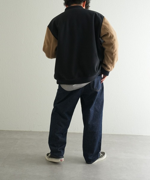 CIAOPANIC TYPY（チャオパニックティピー）の「□オーバーサイズウールライクスタジャン（スタジャン・メンズ・グリーン/ネイビー/ライトグレー・L/M）」の13枚目の写真