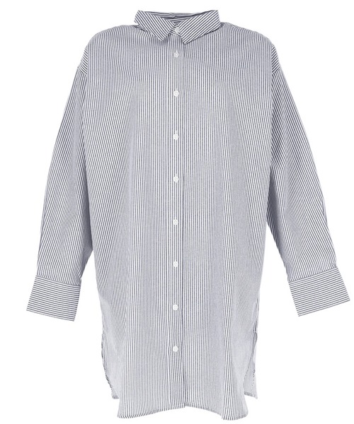 coca（coca）（コカ）の「オックスロングシャツ（シャツ/ブラウス・レディース・ストライプ/ホワイト/ライトブルー・M/L）」の9枚目の写真