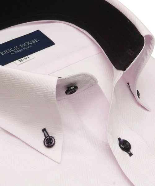 TOKYO SHIRTS（トウキョウシャツ）の「静電気防止 形態安定ノーアイロン ボタンダウン 長袖ビジネスワイシャツ（ビジネスシャツ・メンズ・ライトピンク・首回り39cm-裄丈80cm/首回り41cm-裄丈86cm/首回り42cm-裄丈82cm/首回り41cm-裄丈82cm/首回り37cm-裄丈84cm/首回り37cm-裄丈80cm/首回り43cm-裄丈86cm/首回り39cm-裄丈84cm/首回り42cm-裄丈86cm/首回り43cm-裄丈82cm）」の2枚目の写真