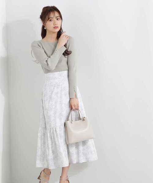 PROPORTION BODY DRESSING（プロポーションボディドレッシング）の「モノトーンブーケフラワースカート / 1213120114（スカート・レディース・カーキ/パープル・SMALL/MEDIUM）」の7枚目の写真