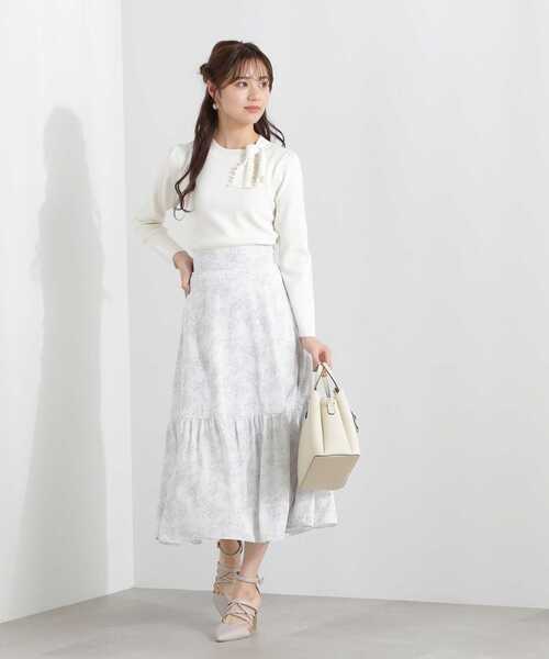 PROPORTION BODY DRESSING（プロポーションボディドレッシング）の「モノトーンブーケフラワースカート / 1213120114（スカート・レディース・カーキ/パープル・SMALL/MEDIUM）」の4枚目の写真