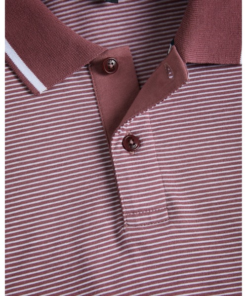Ted Baker(テッドベーカー)の「TAIGAA 半袖 ストライプ パネル ポロシャツ(ポロシャツ・メンズ・マルーン/ネイビー・3/4/5/1/2)」の5枚目の写真
