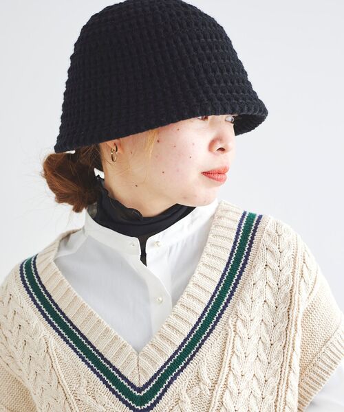 le.coeur blanc（ルクールブラン）の「ラムウールバケットハット（ハット・レディース・ベージュ/ブラック・FREE）」の8枚目の写真